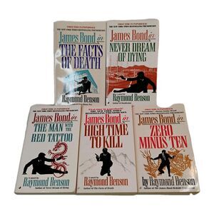 VTG Ian Fleming's 007 James Bond 1st Edition 5 Book Lot by Raymond Benson (C)